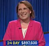 Amy Schneider, today's Jeopardy! winner (for the January 3, 2022 game.)