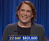 Amy Schneider, today's Jeopardy! winner (for the August 19, 2022 game.)
