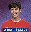 Laura Portwood-Stacer, today's Jeopardy! winner (for the March 8, 2021 game.)