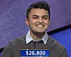 Tanay Kothari, today's Jeopardy! winner (for the January 11, 2021 game.)