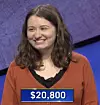 Morgan Briles, today's Jeopardy! winner (for the March 17, 2021 game.)