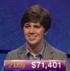 Emma Boettcher, today's Jeopardy! winner (for the June 4, 2019 game.)