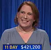 Amy Schneider, today's Jeopardy! winner (for the December 1, 2021 game.)