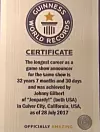 Johnny Gilbert, on the September 28, 2017 episode of Jeopardy!, received the Guinness World Record for 'longest career as a game show announcer for one show': 32 years, 7 months, 30 days (as of July 28, 2017)