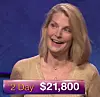 Nan Bauer, tonight's Jeopardy! winner (for the October 24, 2017 episode.)