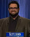 Aiden Orzech, today's Jeopardy! winner (for the September 16, 2024 game.)