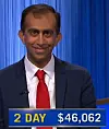 Mehal Shah, today's Jeopardy! winner (for the November 21, 2024 game.)