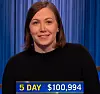 Amy Hummel, today's Jeopardy! winner (for the April 30, 2024 game.)