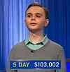 Liam Starnes, today's Jeopardy! winner (for the April 24, 2025 game.)