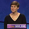 Felicity Flesher, today's Jeopardy! winner (for the April 3, 2020 game.)