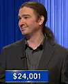 Greg Jolin, today's Jeopardy! winner (for the October 31, 2024 game.)