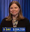 Adriana Harmeyer, today's Jeopardy! winner (for the June 10, 2024 game.)