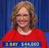 Christine Whelchel, today's Jeopardy! winner (for the February 24, 2022 game.)