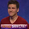 James Holzhauer, today's Jeopardy! winner (for the April 17, 2019 game.)