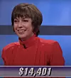 Nancy Zerg, today's Jeopardy! winner (for the May 15, 2020 game.)