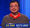 Jamie Ding, today's Jeopardy! winner (for the April 9, 2026 game.)