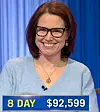 Laura Faddah, today's Jeopardy! winner (for the March 7, 2025 game.)