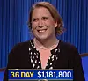 Amy Schneider, today's Jeopardy! winner (for the January 19, 2022 game.)