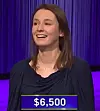 Rachel Clark, today's Jeopardy! winner (for the April 7, 2023 game.)