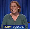 Amy Schneider, today's Jeopardy! winner (for the January 18, 2022 game.)