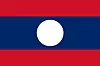 The flag of Laos, as used in the 'Flags of the World' Final Jeopardy on October 13, 2017.