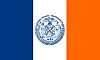 The flag of New York City, as used in Final Jeopardy! on February 7, 2018.