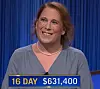 Amy Schneider, today's Jeopardy! winner (for the December 22, 2021 game.)