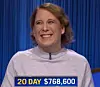 Amy Schneider, today's Jeopardy! winner (for the December 28, 2021 game.)
