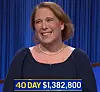 Amy Schneider, today's Jeopardy! winner (for the January 25, 2022 game.)