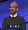 Sameer Gandhi, today's Jeopardy! winner (for the September 24, 2020 game.)