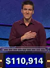 James Holzhauer sets a new one-day record on Jeopardy!, winning $110,914 on April 9, 2019.