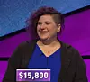 Michonne Omo, today's Jeopardy! winner (for March 19, 2020.)