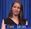 Jackie Kelly, today's Jeopardy! winner (for the March 29, 2022 game.)