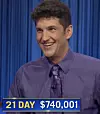 Matt Amodio, today's Jeopardy! winner (for the September 15, 2021 game.)
