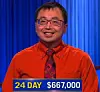 Jamie Ding, today's Jeopardy! winner (for the April 15, 2026 game.)