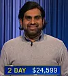 Amar Kakirde, today's Jeopardy! winner (for the May 23, 2024 game.)