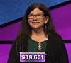 Beth Stewart, today's Jeopardy! winner (for the November 5, 2019 game.)