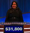 Juveria Zaheer, today's Jeopardy! winner (for the February 2, 2024 game.)