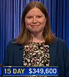 Adriana Harmeyer, today's Jeopardy! winner (for the June 18, 2024 game.)